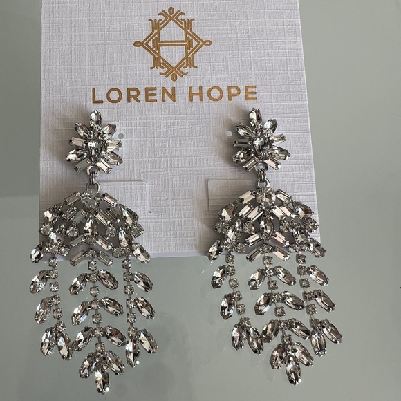 Loren Hope Jewelry - LOREN HOPE Elena Crystal Chandelier Statement Earrings